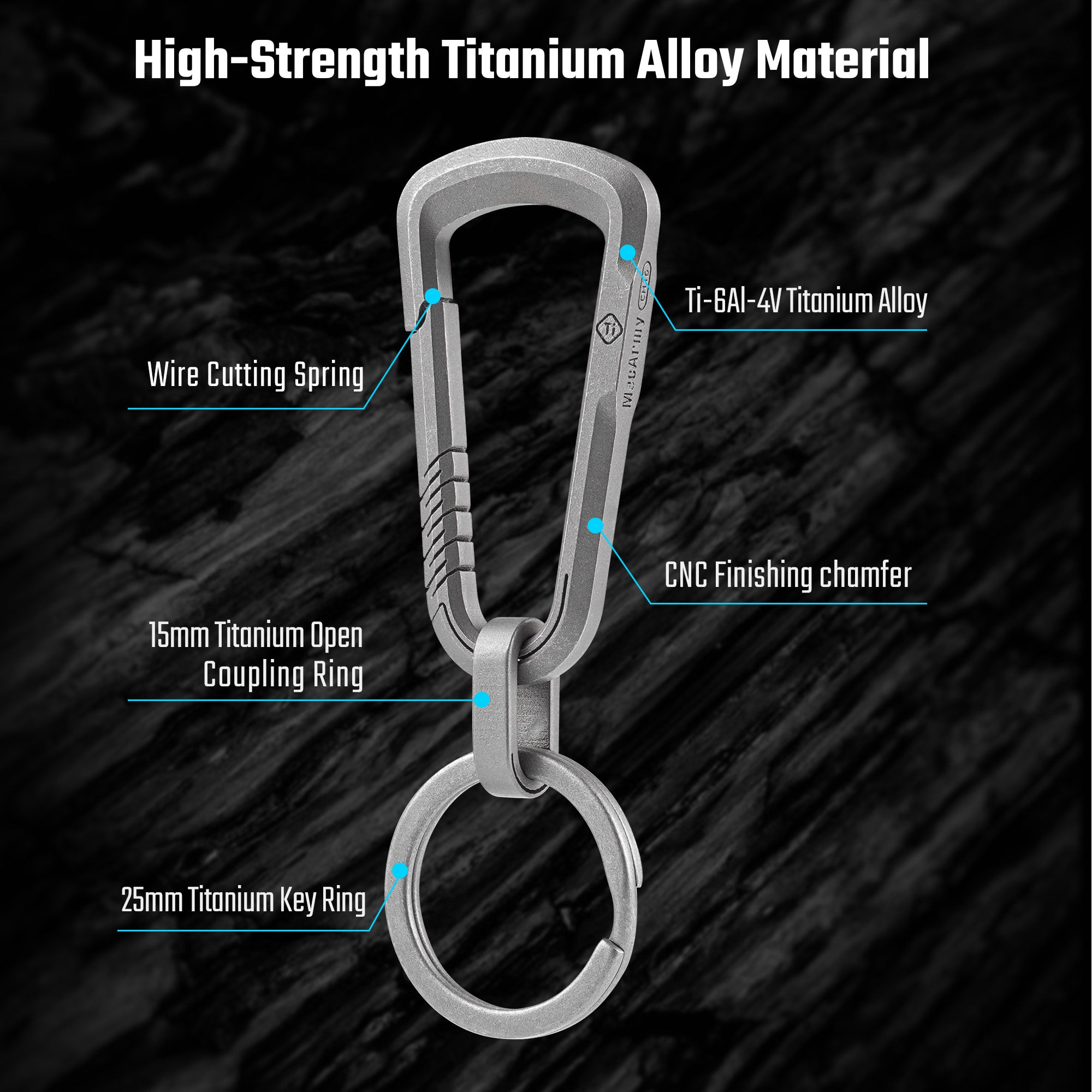 CH16 Titanium Keychain Clip