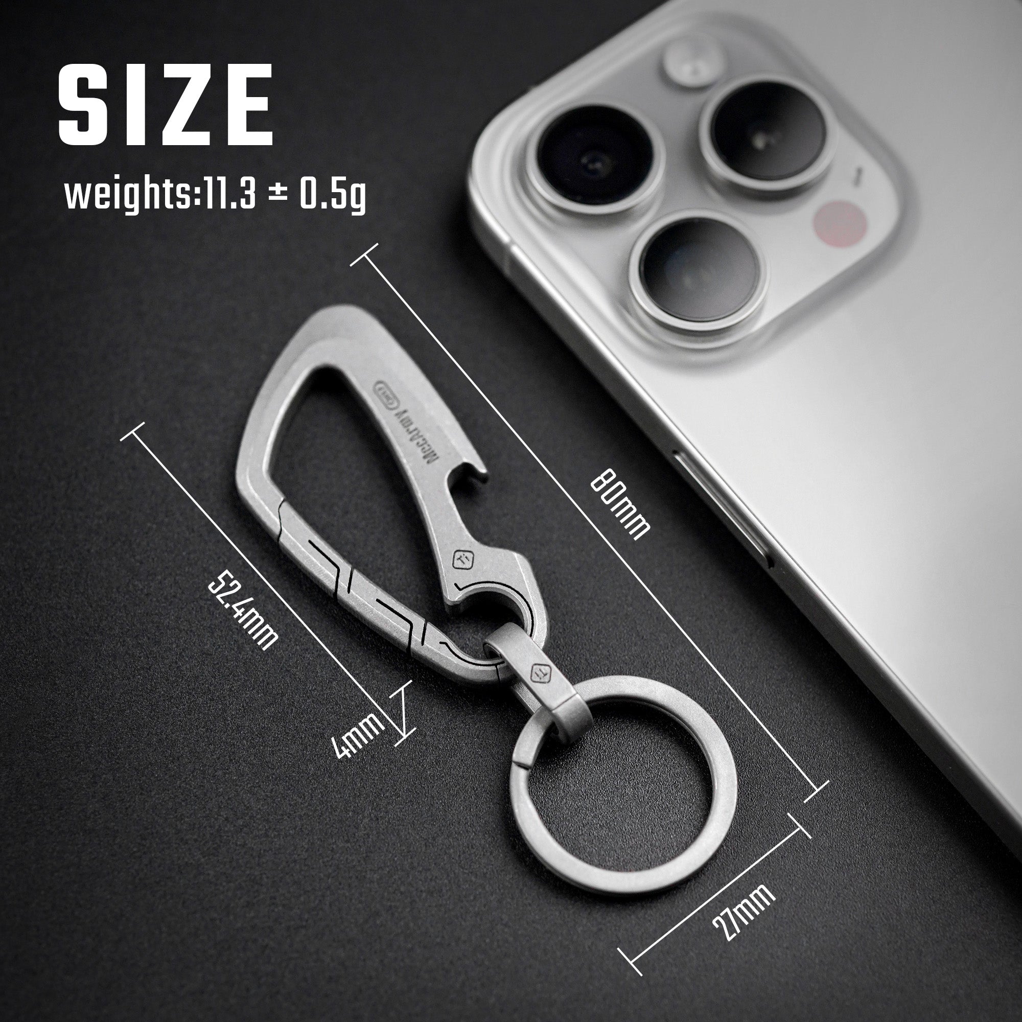 CH17 Titanium Carabiner Keychain Clip