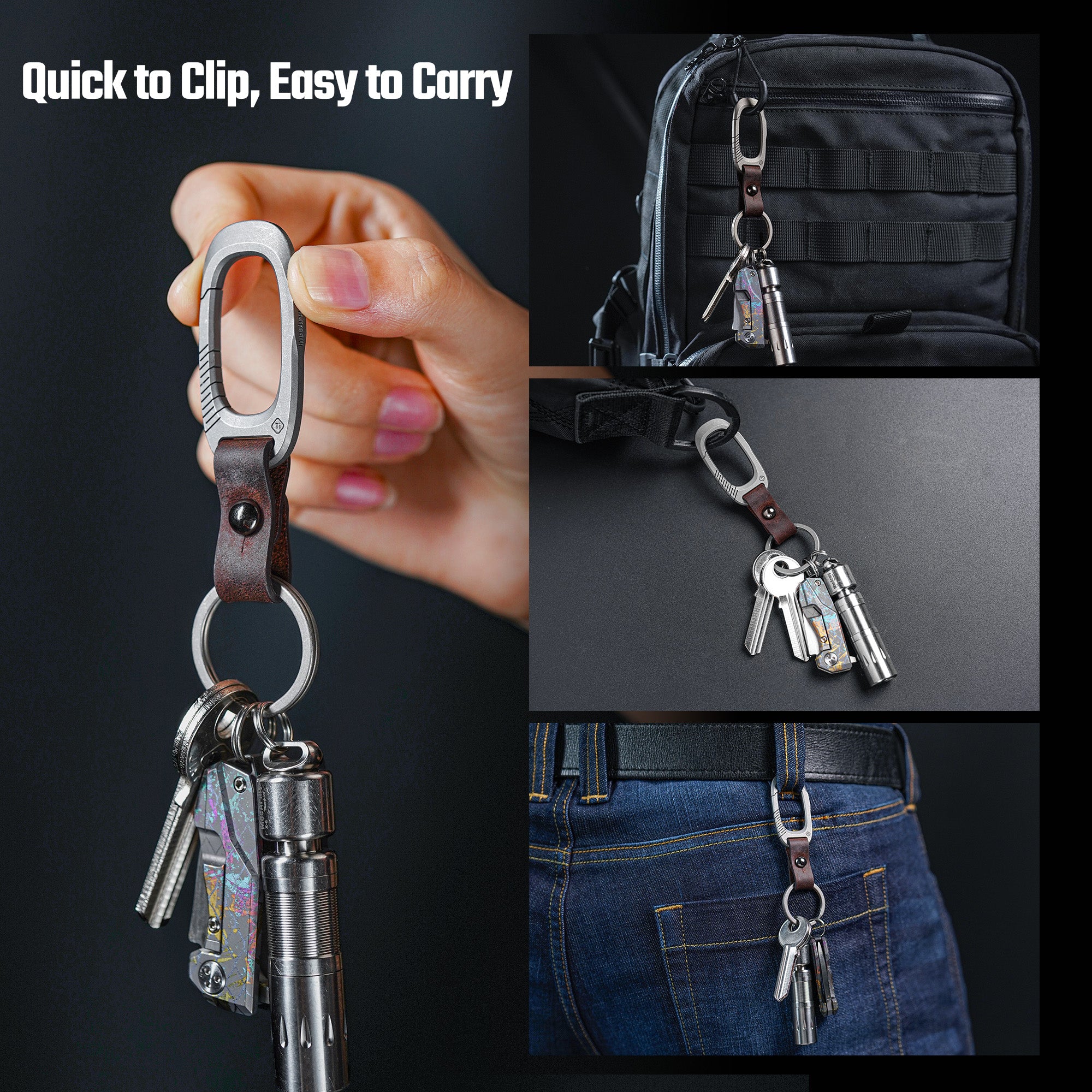 CH18 Leather Keychain Clip