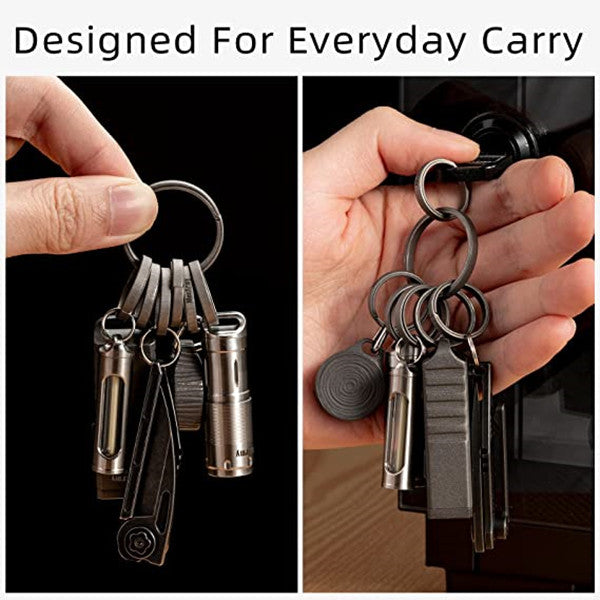CH14 Titanium Keyring Kit | 7pcs keyring | Side-Pushing Designed Protect Your Nails