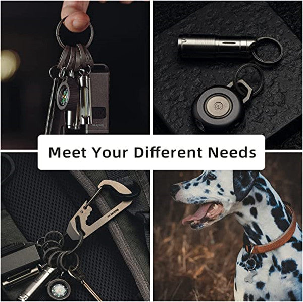 CH14 Titanium Keyring Kit | 7pcs keyring | Side-Pushing Designed Protect Your Nails