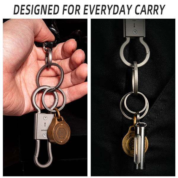 MecArmy CH12 EDC Titanium Keyring | Set of three different sizes | Use with Keys and other EDC gears