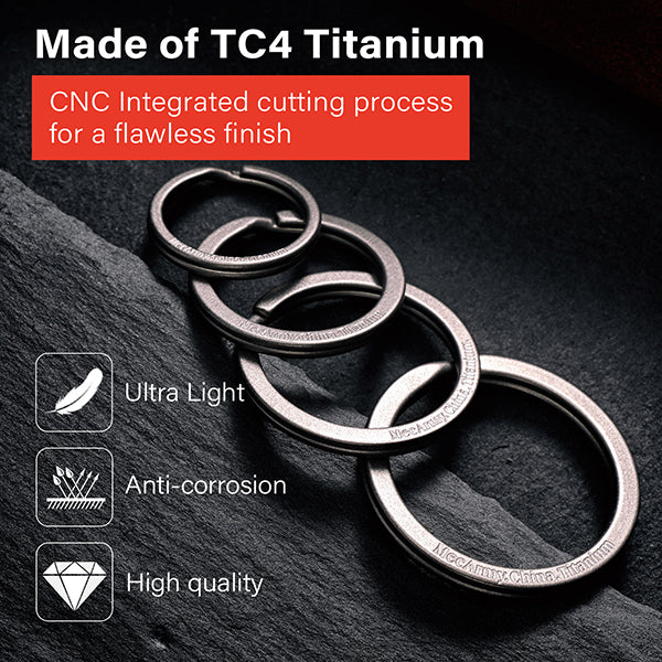 CH11 Titanium Keyring | 4pcs Keychain Ring Kit and Four Different Sizes