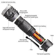Upgraded PT16 USB Rechargeable 1000 Lumens EDC Flashlight