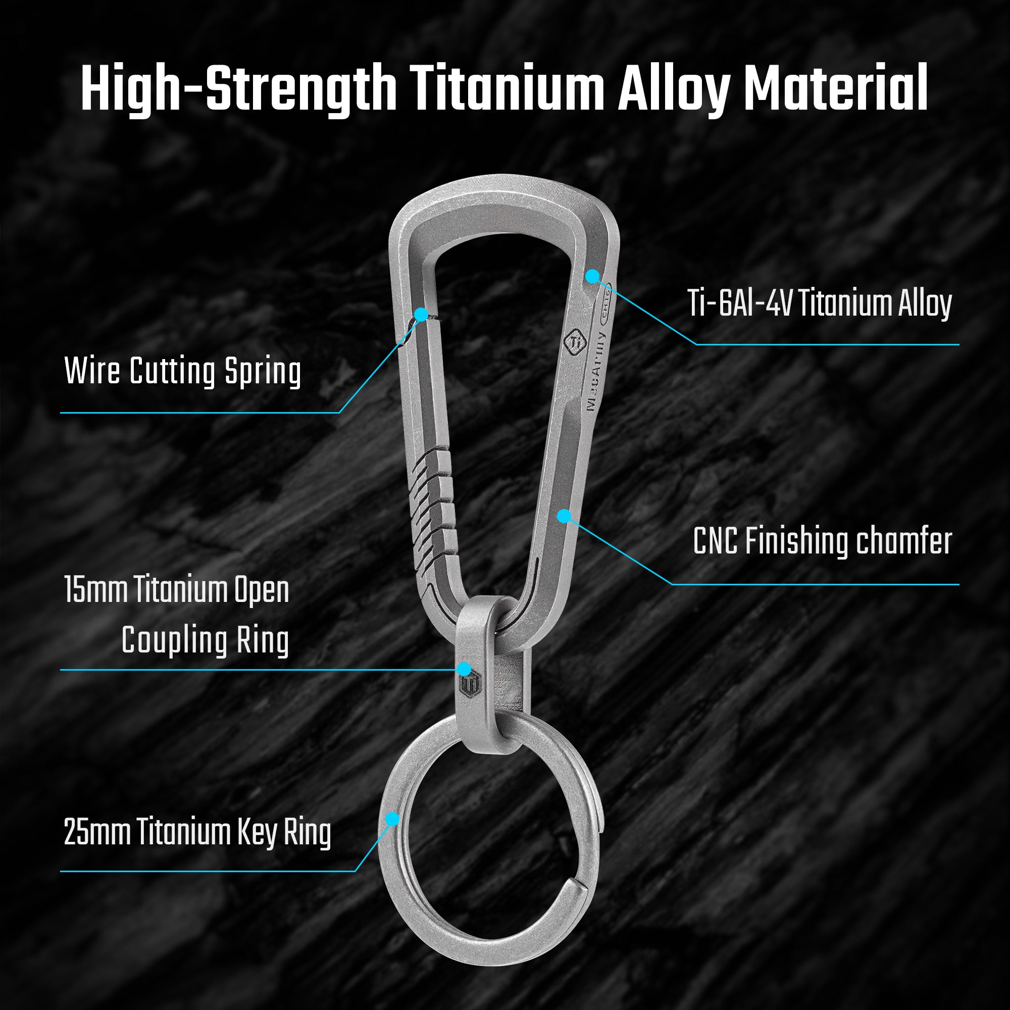 CH16 Titanium Keychain Clip