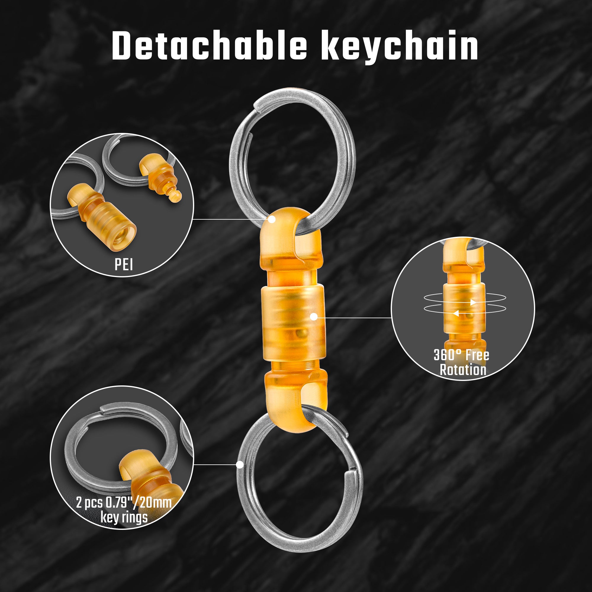 CH24 Titanium/PEI Quick Release Keychain