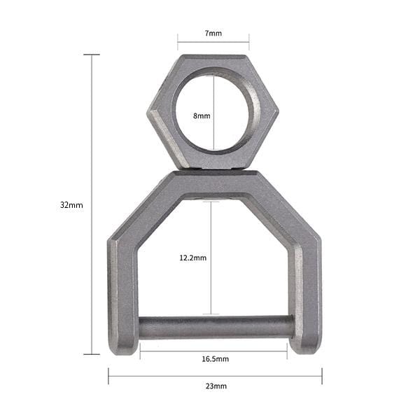 MecArmy CH5 Titanium Rotatory D Shape keyring