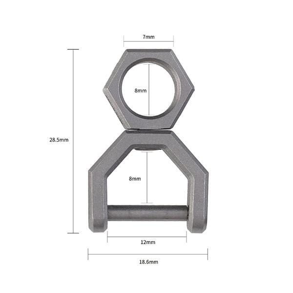 MecArmy CH5 Titanium Rotatory D Shape keyring