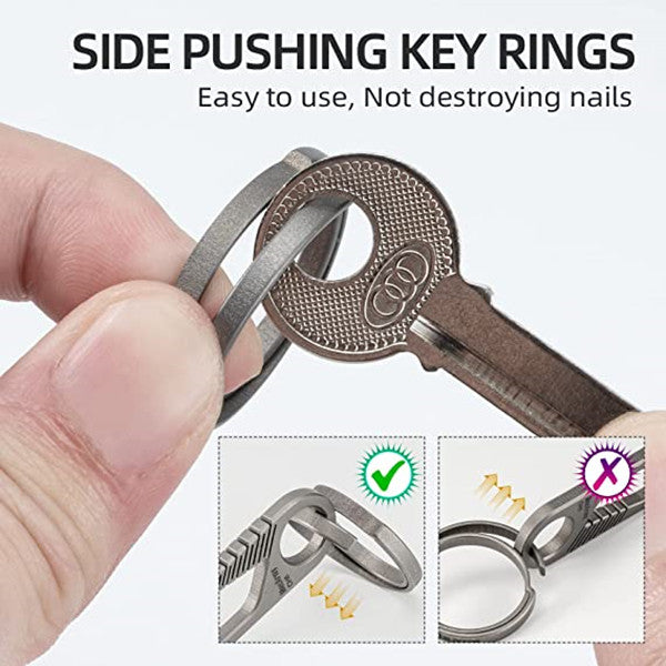 CH14 Titanium Keyring Kit | 7pcs keyring | Side-Pushing Designed Protect Your Nails