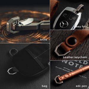 MecArmy CH2 Titanium D shape key ring | three different sizes and colors