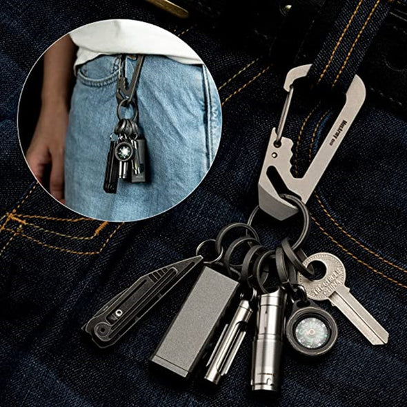 CH14 Titanium Keyring Kit | 7pcs keyring | Side-Pushing Designed Protect Your Nails