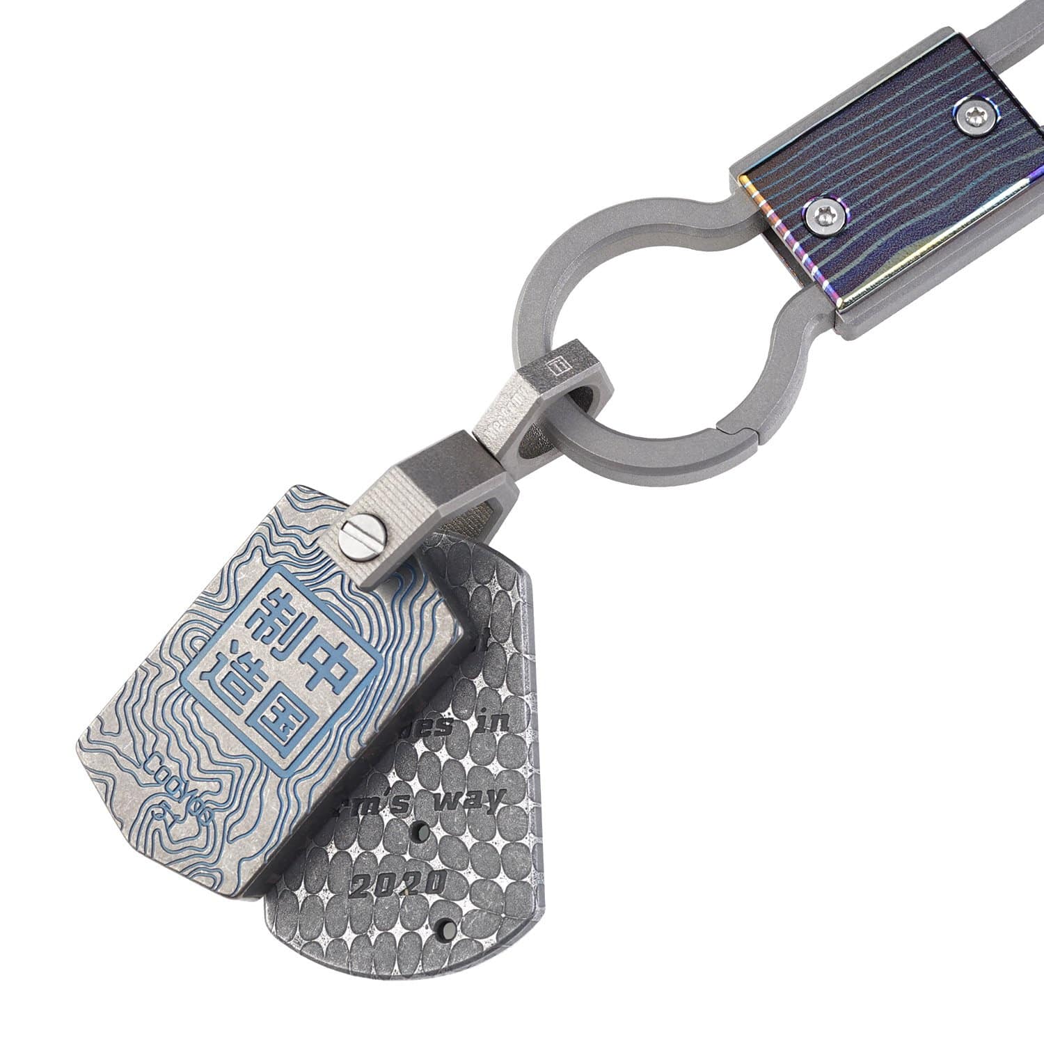 MecArmy CH5 Titanium Rotatory D Shape keyring