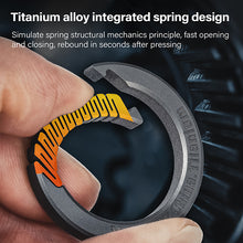 画像をギャラリービューアに読み込む, CH9/CH10 Titanium Circle Carabiner Keychain | Quick Release Spring Keyring