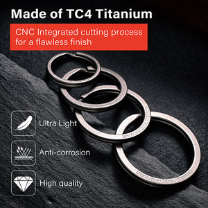 CH11 Titanium Keyring | 4pcs Keychain Ring Kit and Four Different Sizes