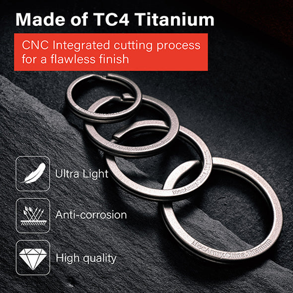 CH11 Titanium Keyring | 4pcs Keychain Ring Kit and Four Different Sizes