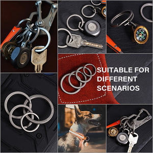 CH11 Titanium Keyring | 4pcs Keychain Ring Kit and Four Different Sizes