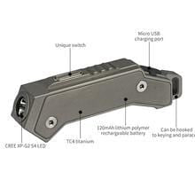 Carregar imagem no visualizador da galeria, MecArmy FL02 Titanium USB Rechargeable Keychain Flashlight